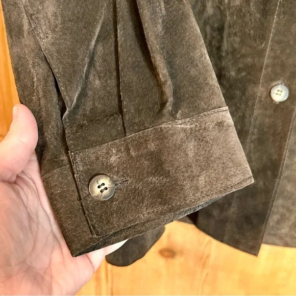 Marsh Landing Women’s Chocolate Brown Suede Leather Jacket Sz L - Picture 5 of 8